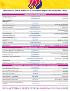 2021 Semana Nacional de los Derechos de Víctimas de Crimen Folleto de Referencia