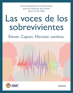 Semana Nacional de los Derechos para las Víctimas del Crimen. Abril 23-29, 2023. Las voces de los sobrevivientes. Elevan. Captan. Efectúan cambios.